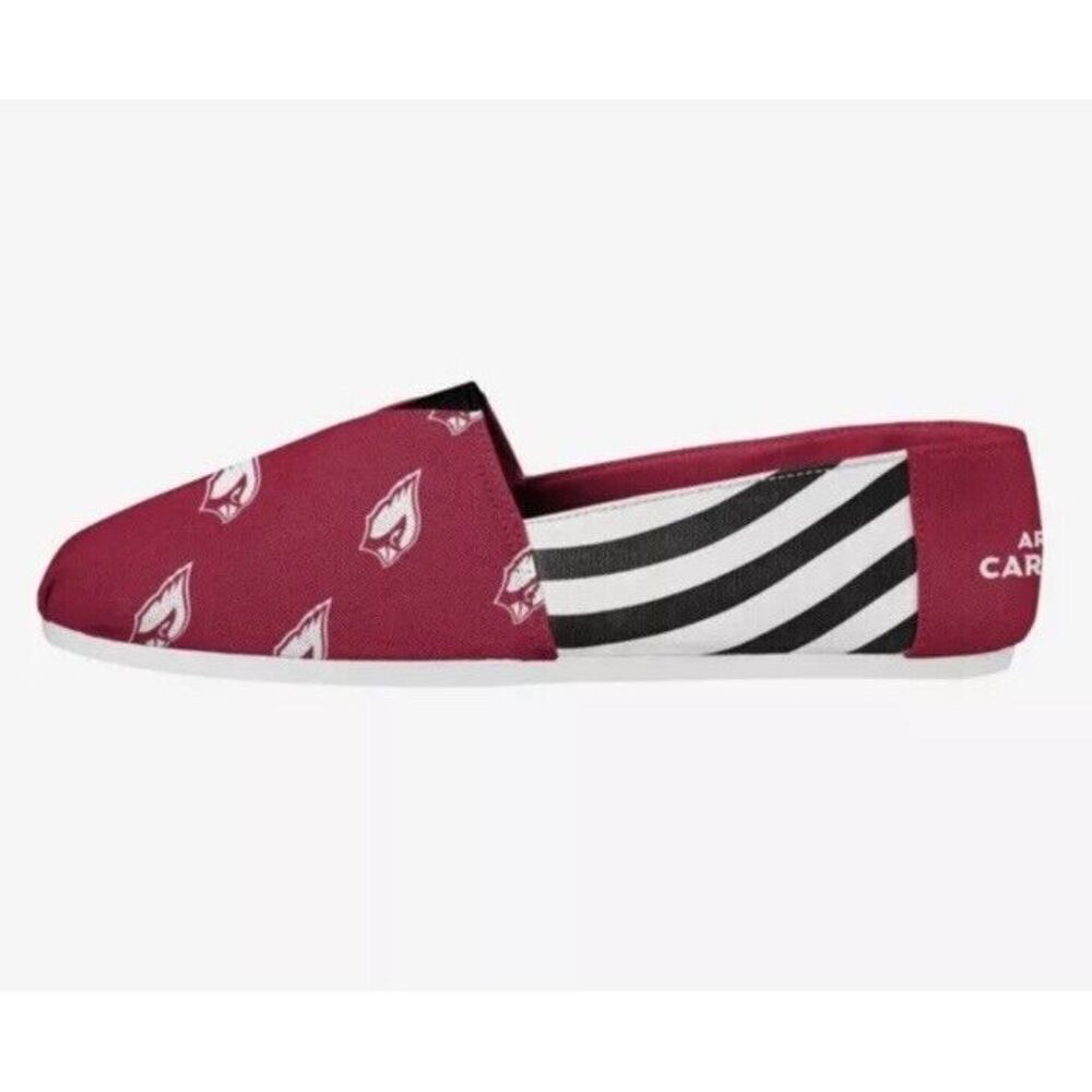 Arizona Cardinals FOCO Football NFL Women's Canvas Stripe Shoes Size 5-6 Womens